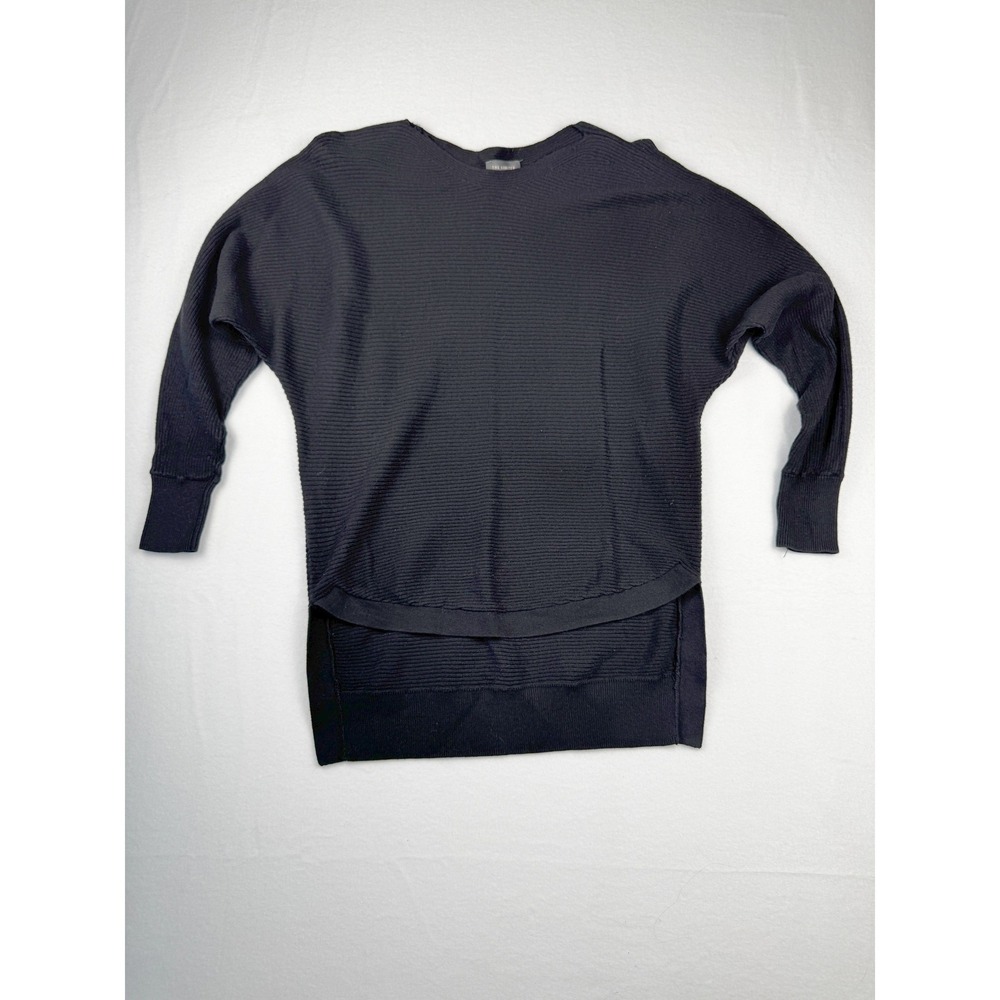 The Limited Black Ribbed Dolman Sleeve High Low Hem Sweater Womens Medium